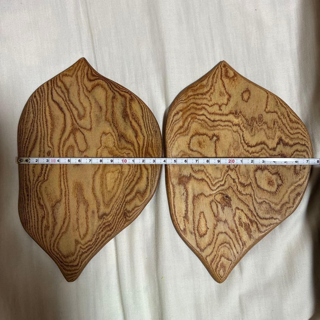 欅　樹皮葉型　銘々皿　6枚セット