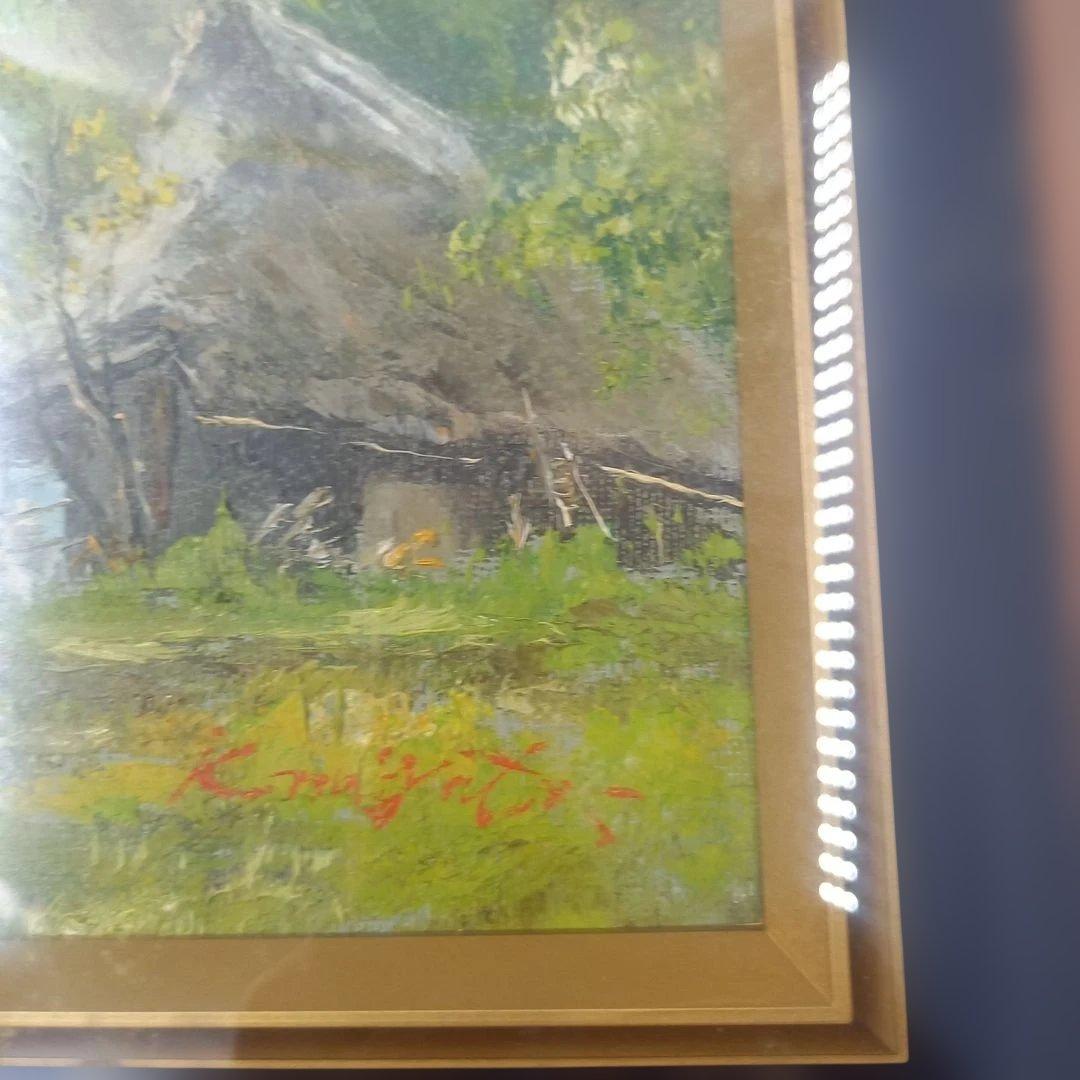 油彩肉筆画「白馬連峰」