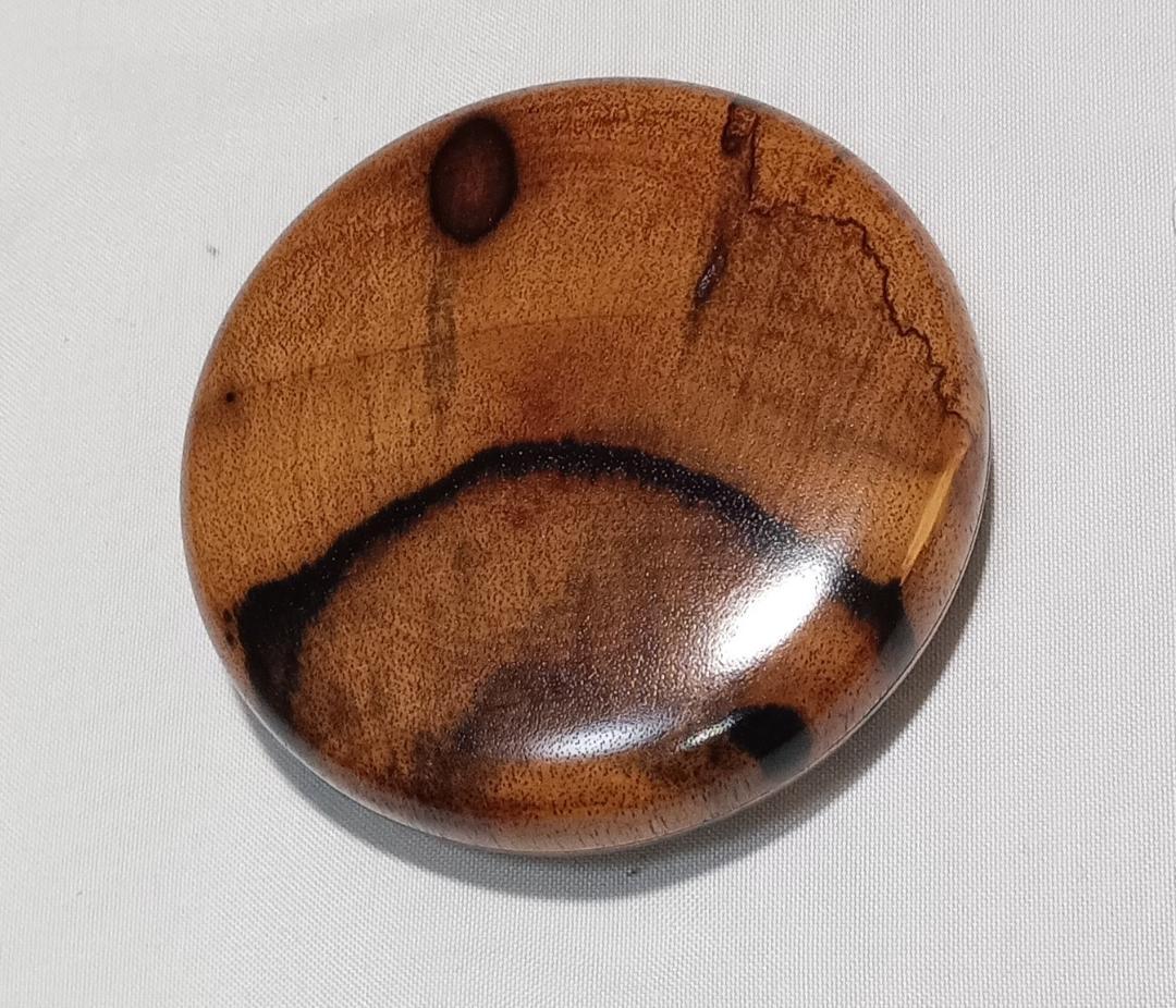 茶道具　木地師小谷宗隆作　摺漆塗黒柿丸香合　超美品！！