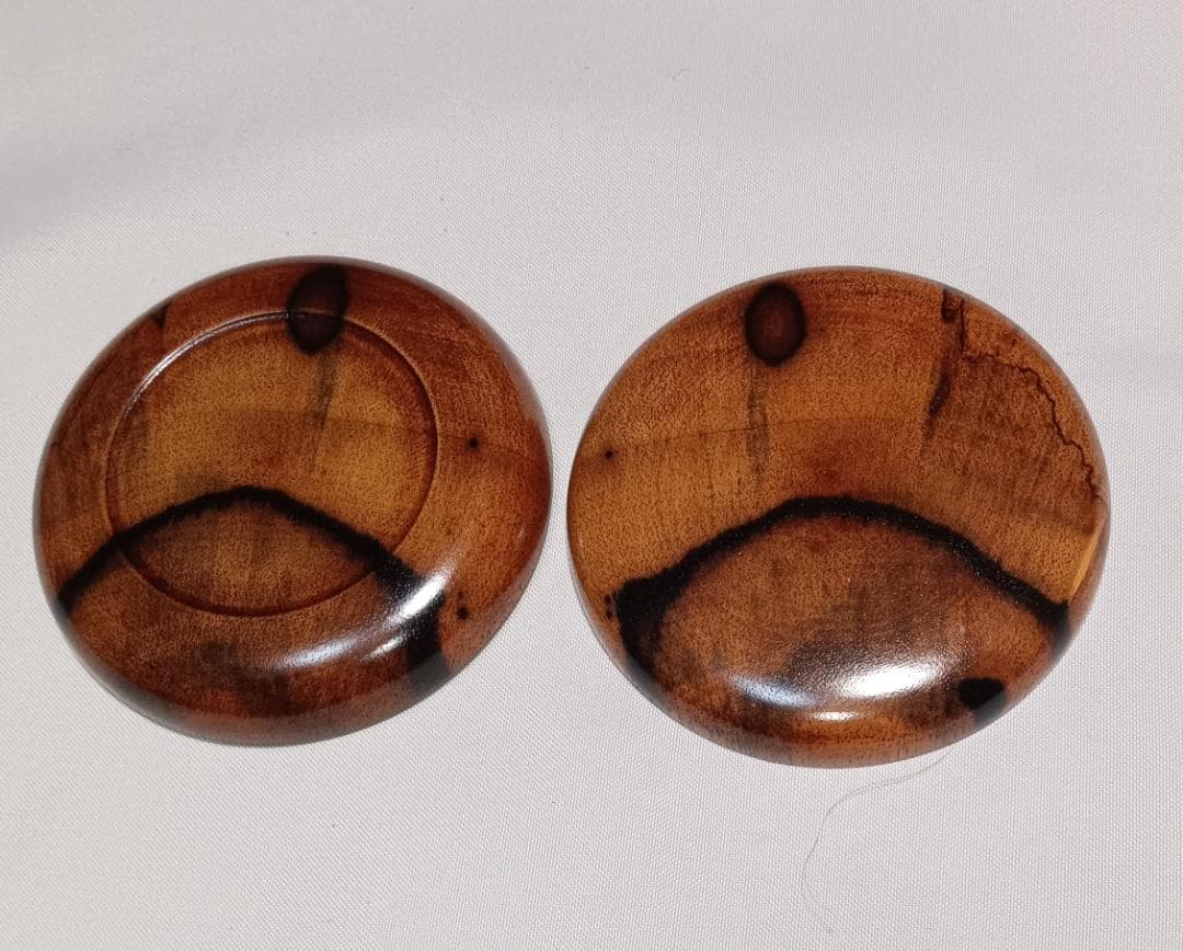 茶道具　木地師小谷宗隆作　摺漆塗黒柿丸香合　超美品！！