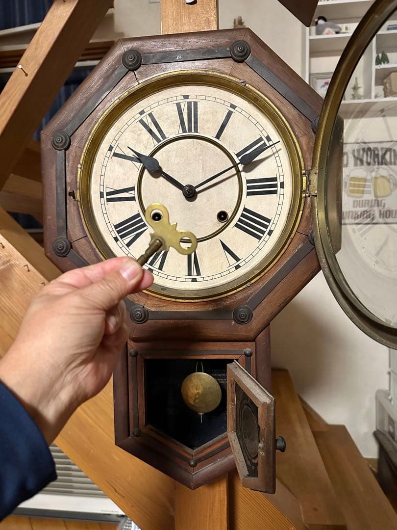 タイメックス　の前身 ウォーターベリークロックの柱時計 made in USA