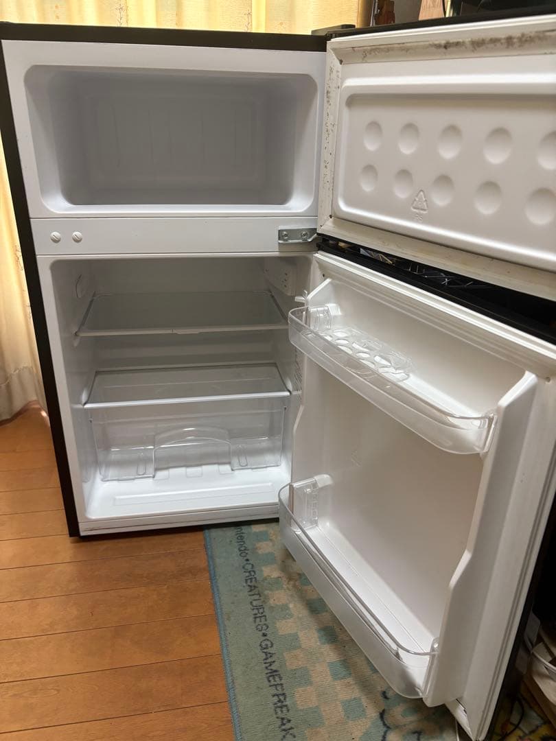 yamazen ブラック冷蔵庫 上部冷凍室付き