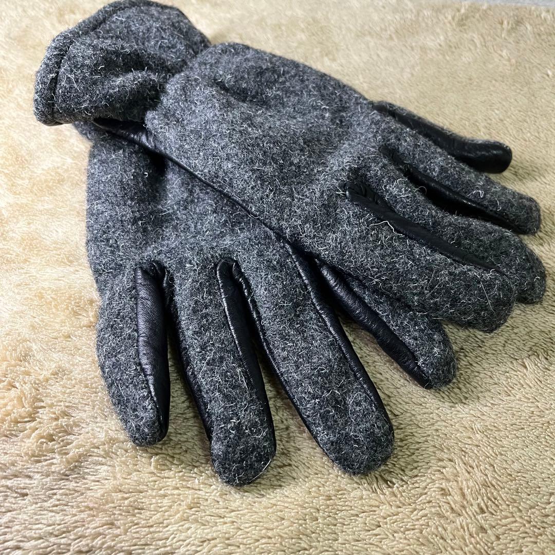 コムデギャルソン COMME des GARCONS ウールレザー 手袋 グレー