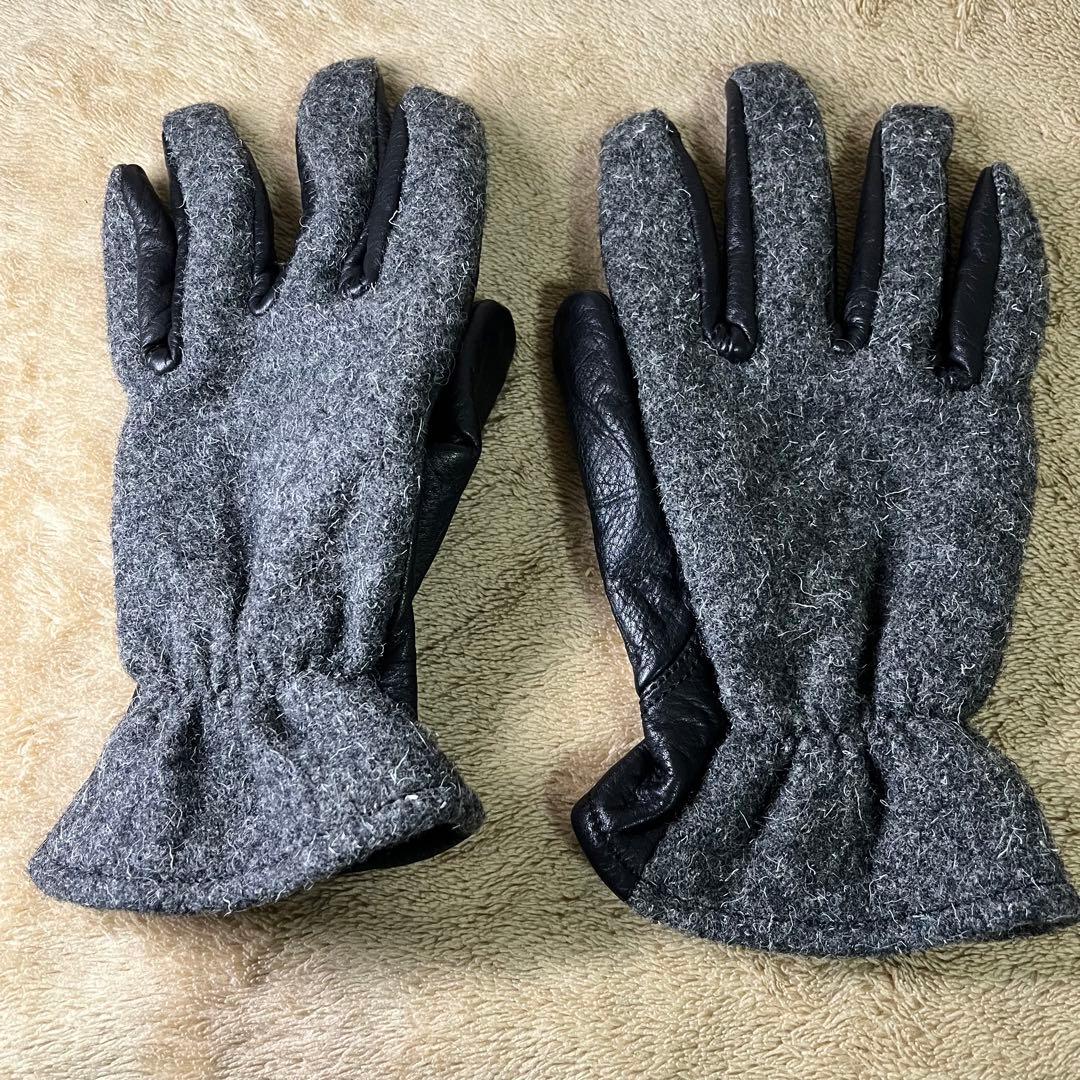 コムデギャルソン COMME des GARCONS ウールレザー 手袋 グレー