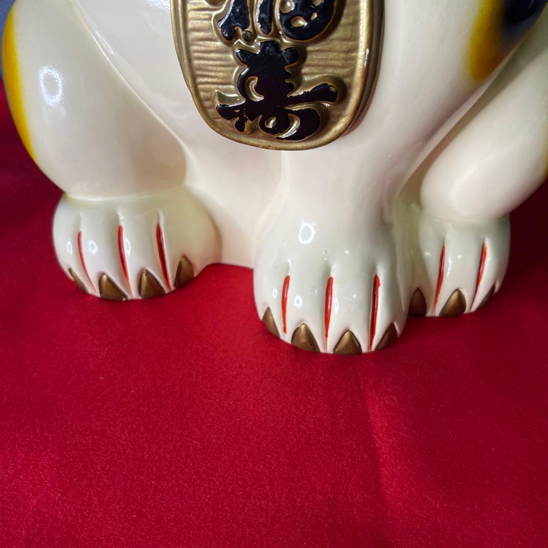 【　年代物　】特大　常滑焼　招き猫　右手招き　金運　昭和　レトロ