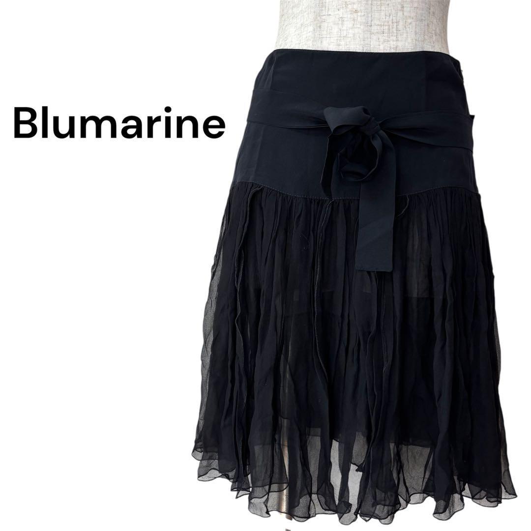 Blumarine ブルマリン シフォンスカート ブラック シルク イタリア