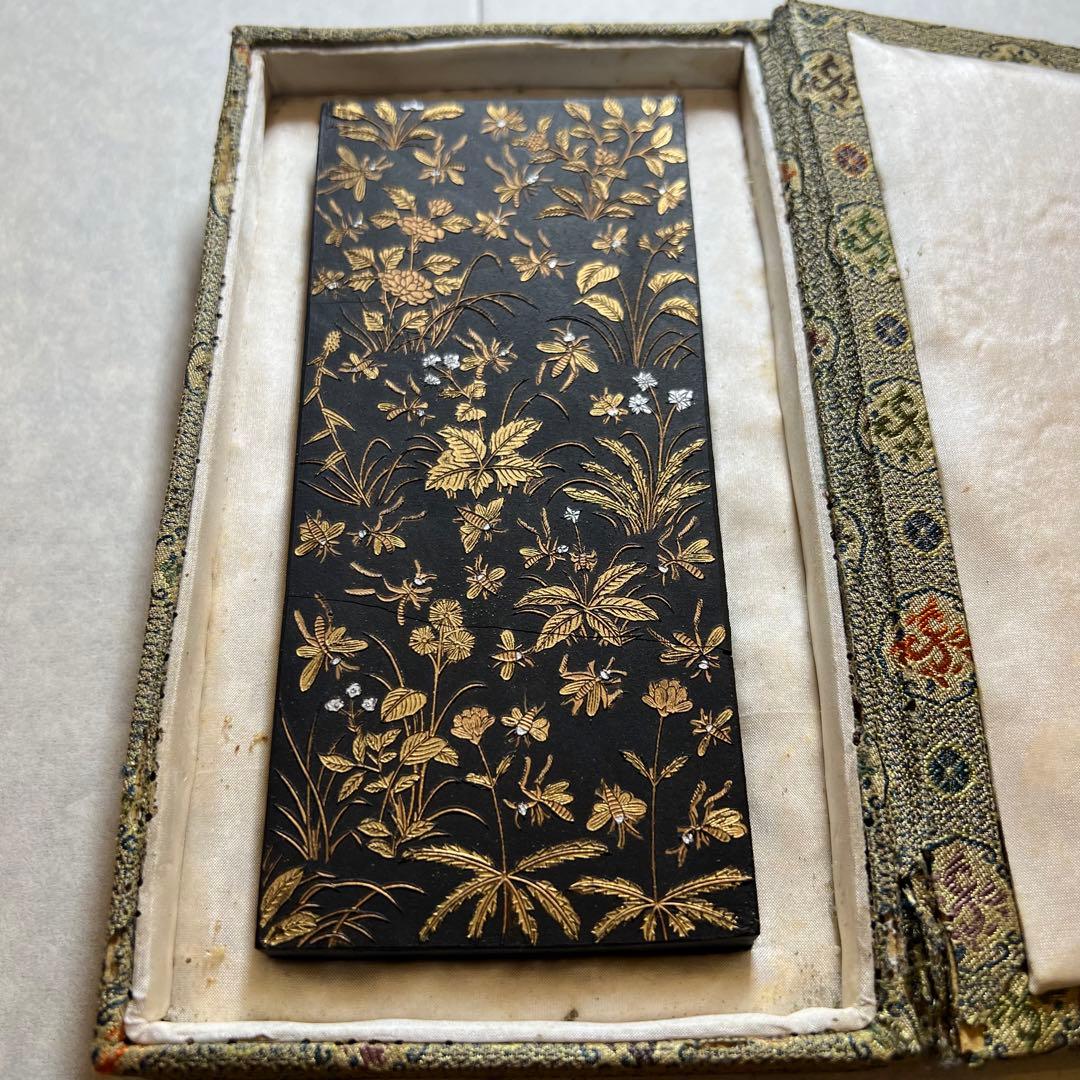 「螽斯羽古墨」徽州老胡開文製　ヒビ？直し有り