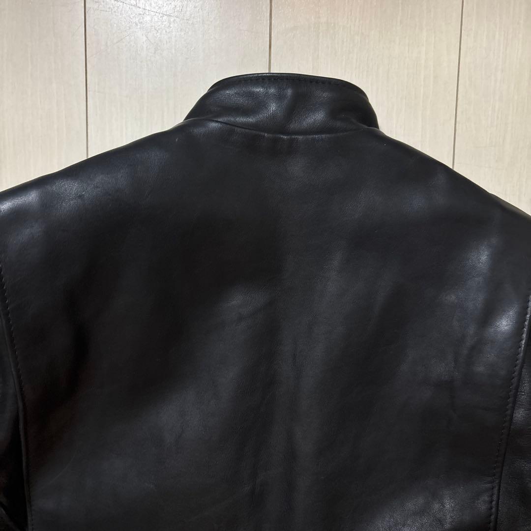 美品 SCHOOT ボアライナー付き レザー シングルライダース ブラック 34