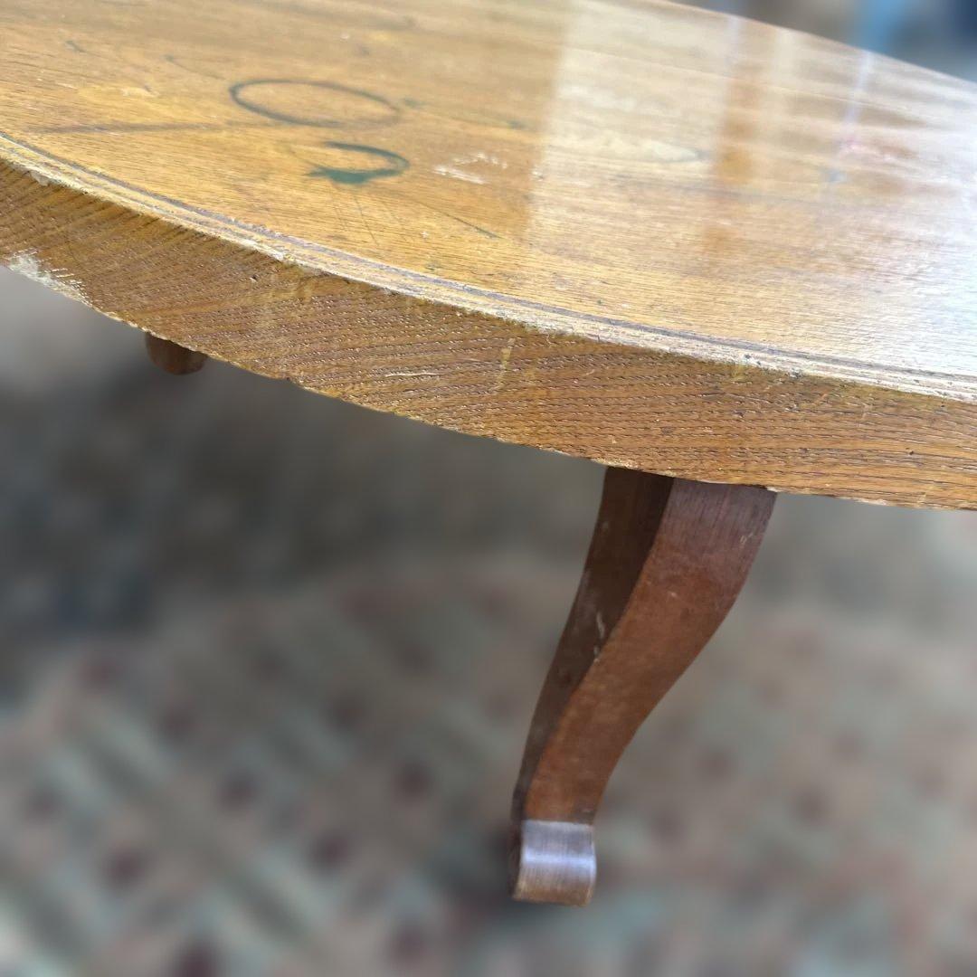 瞬間的お値下げ‼️ヴィンテージ　希少品　猫脚　ちゃぶ台❗️木製円形テーブル