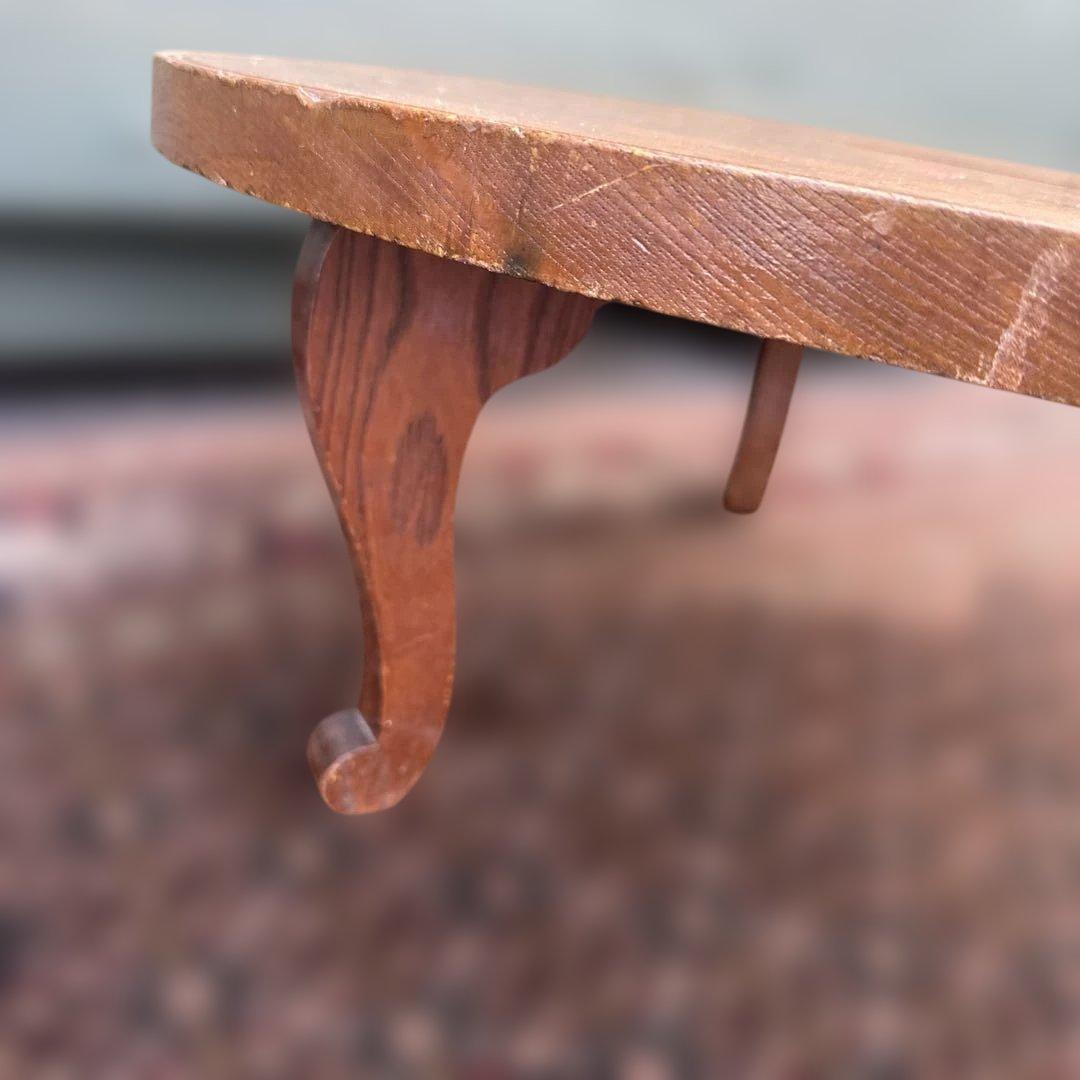 瞬間的お値下げ‼️ヴィンテージ　希少品　猫脚　ちゃぶ台❗️木製円形テーブル