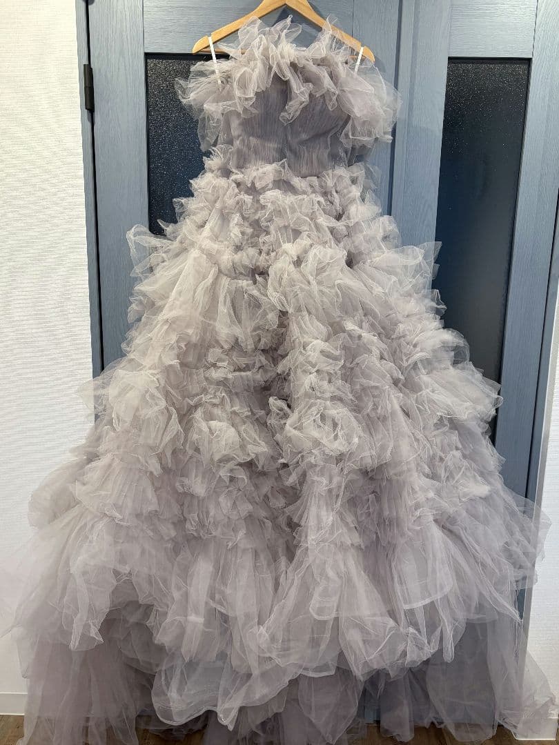 ドレスプロダクション 薄紫 フリルチュールドレス