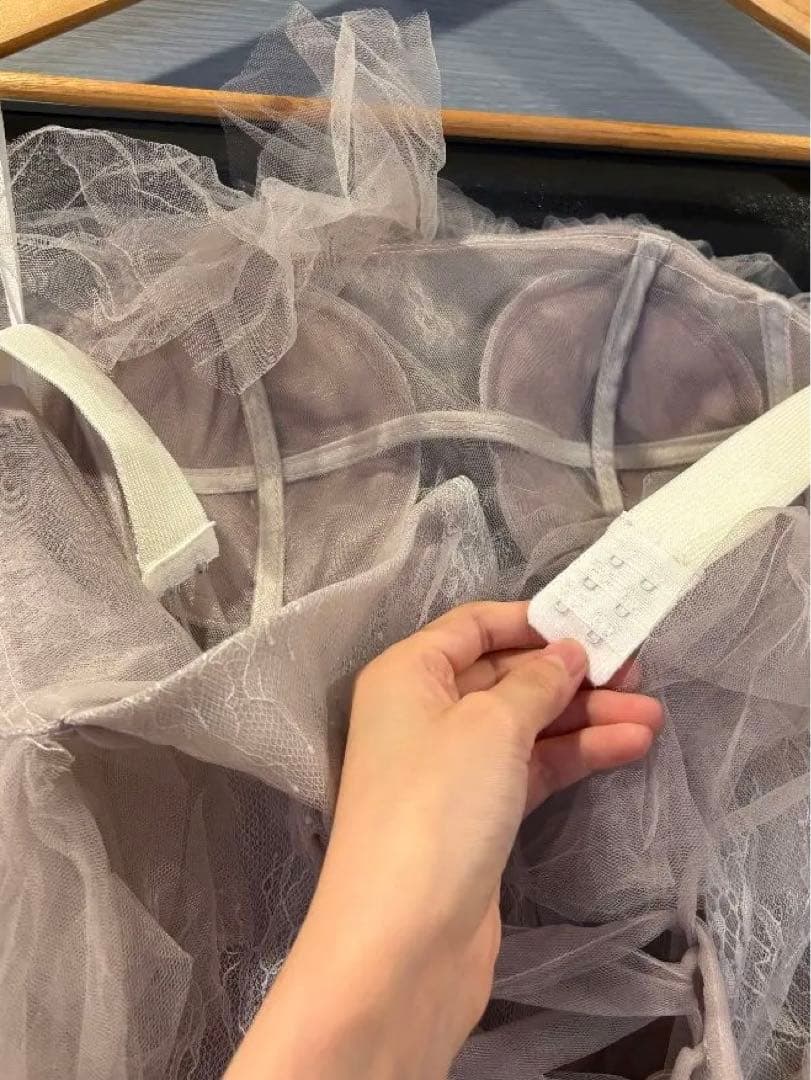 ドレスプロダクション 薄紫 フリルチュールドレス