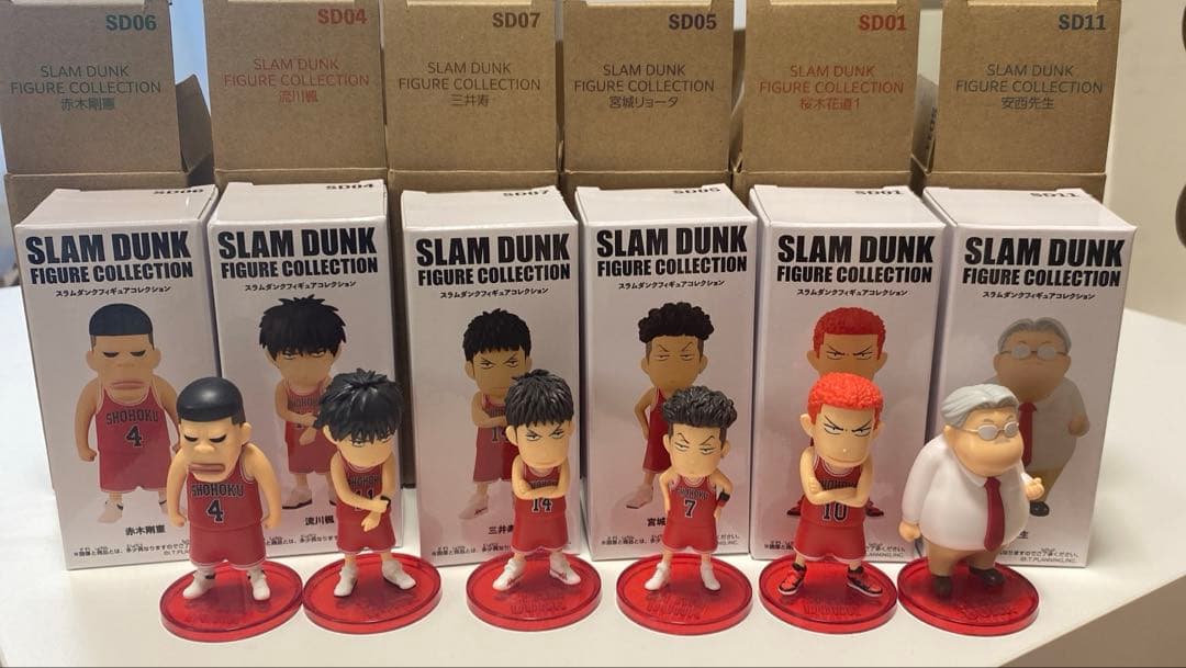 T*n様 スラムダンク　フィギュアコレクション　赤木　三井　流川　宮城　桜木　安