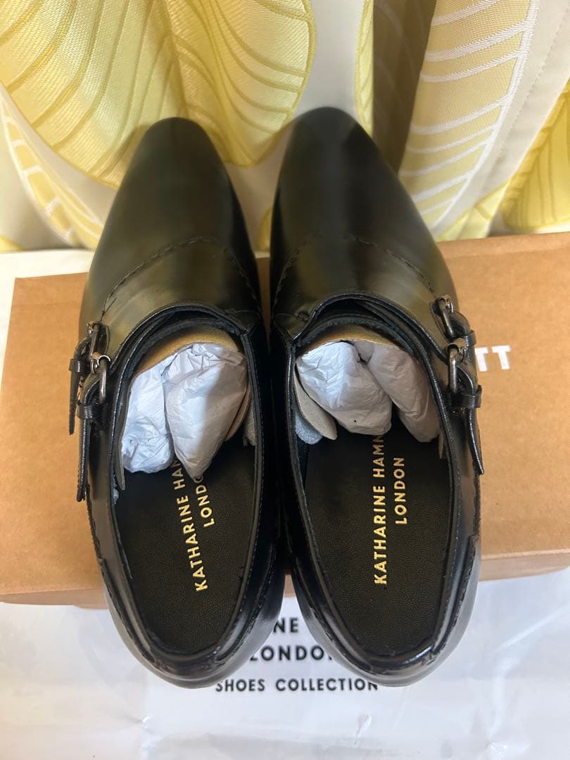 KATHARINE HAMNETT ブラックレザーシューズ　26cm