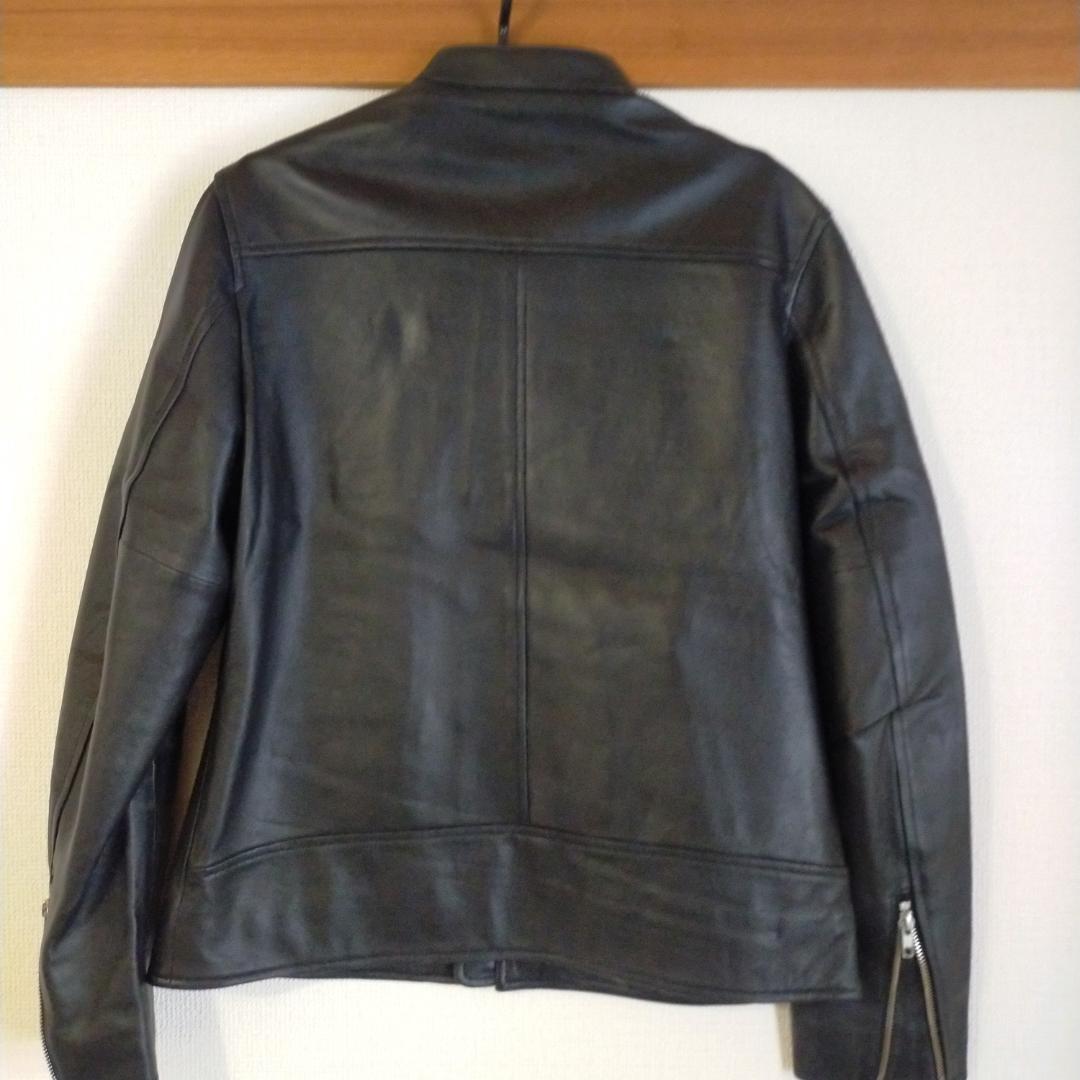 美品　アーバンリサーチ　レザー　シングルライダース　ジャケット　L　黒