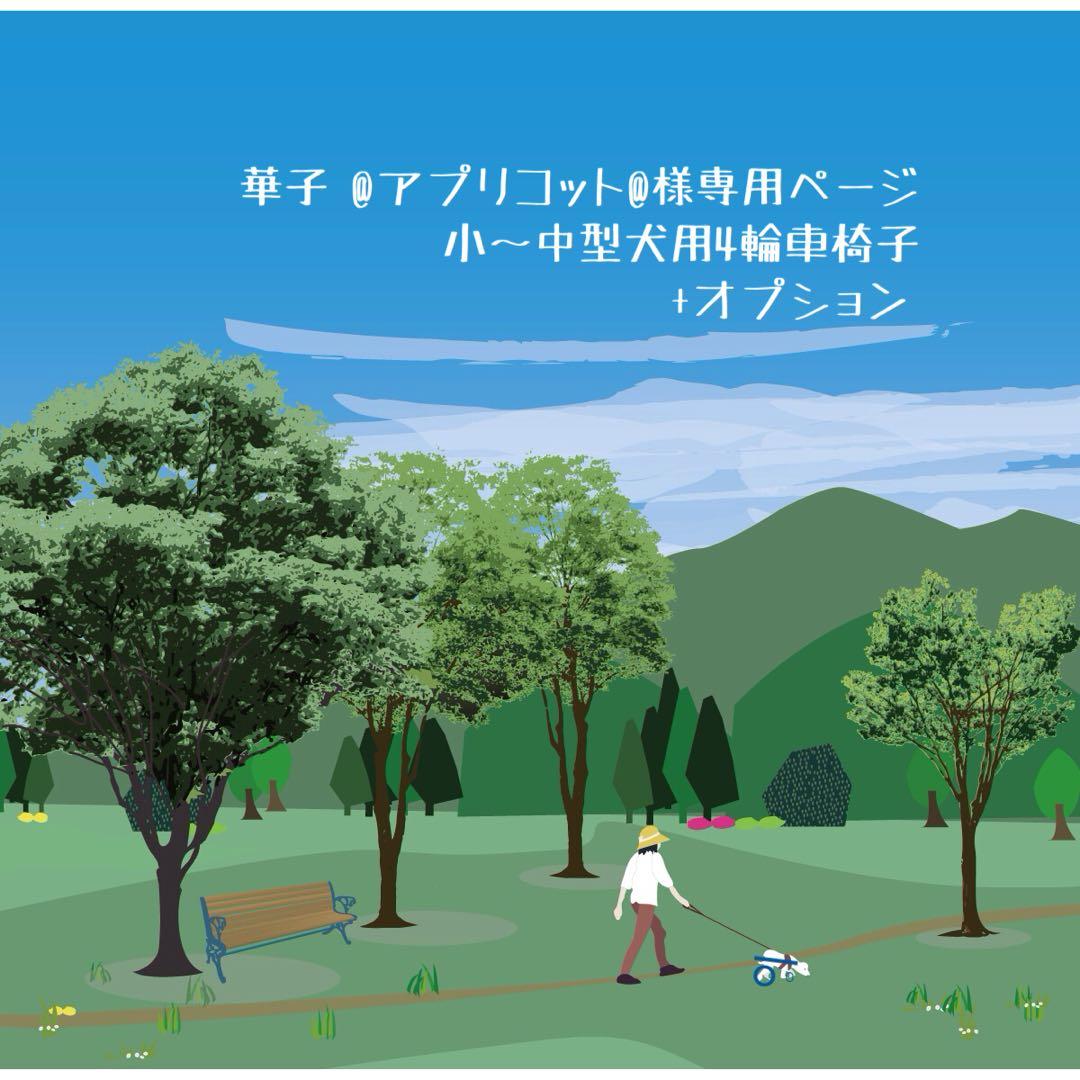華子@アプリコット@■小～中型犬用4輪　犬の車椅子　犬の歩行器+オプション