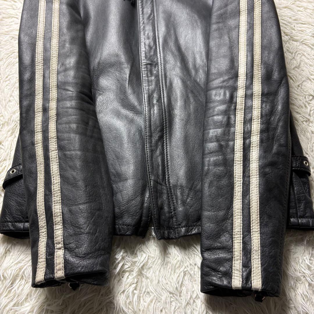 ショット シングル ライダース レザージャケット クラシックレーサー 黒　M