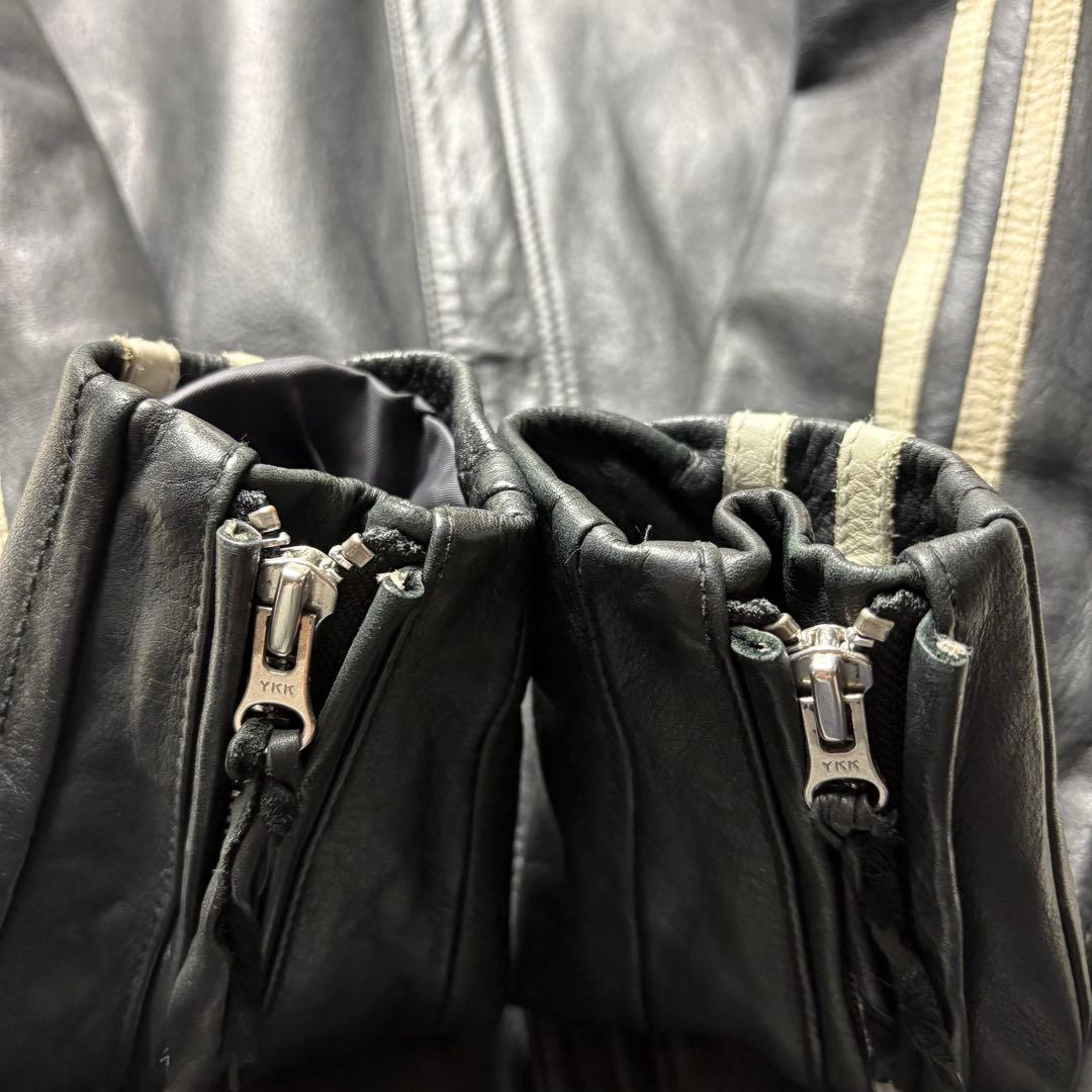 ショット シングル ライダース レザージャケット クラシックレーサー 黒　M