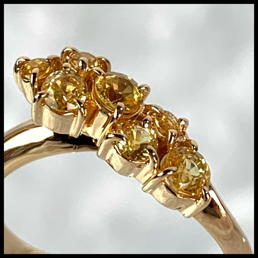 ヨンドシー K18 YG サファイア リング 5.5号 3.17g 【鑑別書付】