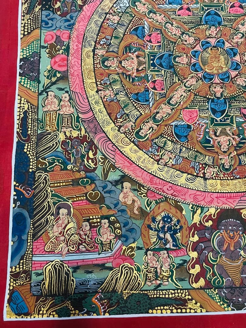 SALE【手描き肉筆画 チベット密教 一点物 新品 】タンカ 曼荼羅 a4