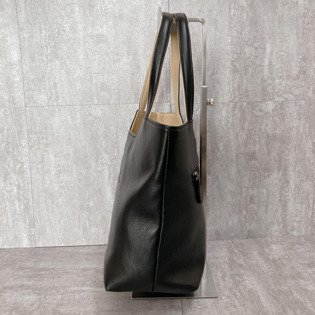 【未使用級】kitamura キタムラ カットワークロゴ　本革 レザー トート