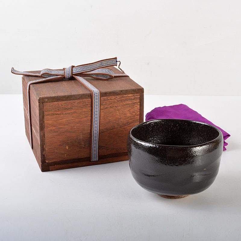 takaty　茶道具　楽吉左衛門　黒楽茶碗　時代箱付　C　5759