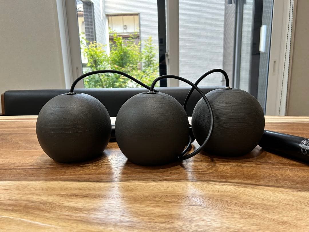【美品】ペンダントライト　3個セット　陶器製