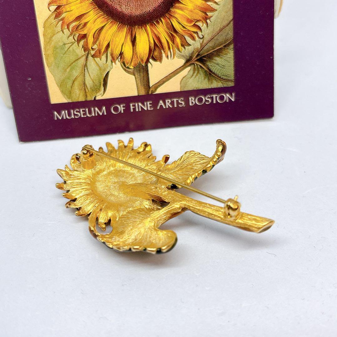 【箱付き】MFA ボストン美術館 ひまわり 向日葵 ブローチ ヴィンテージ