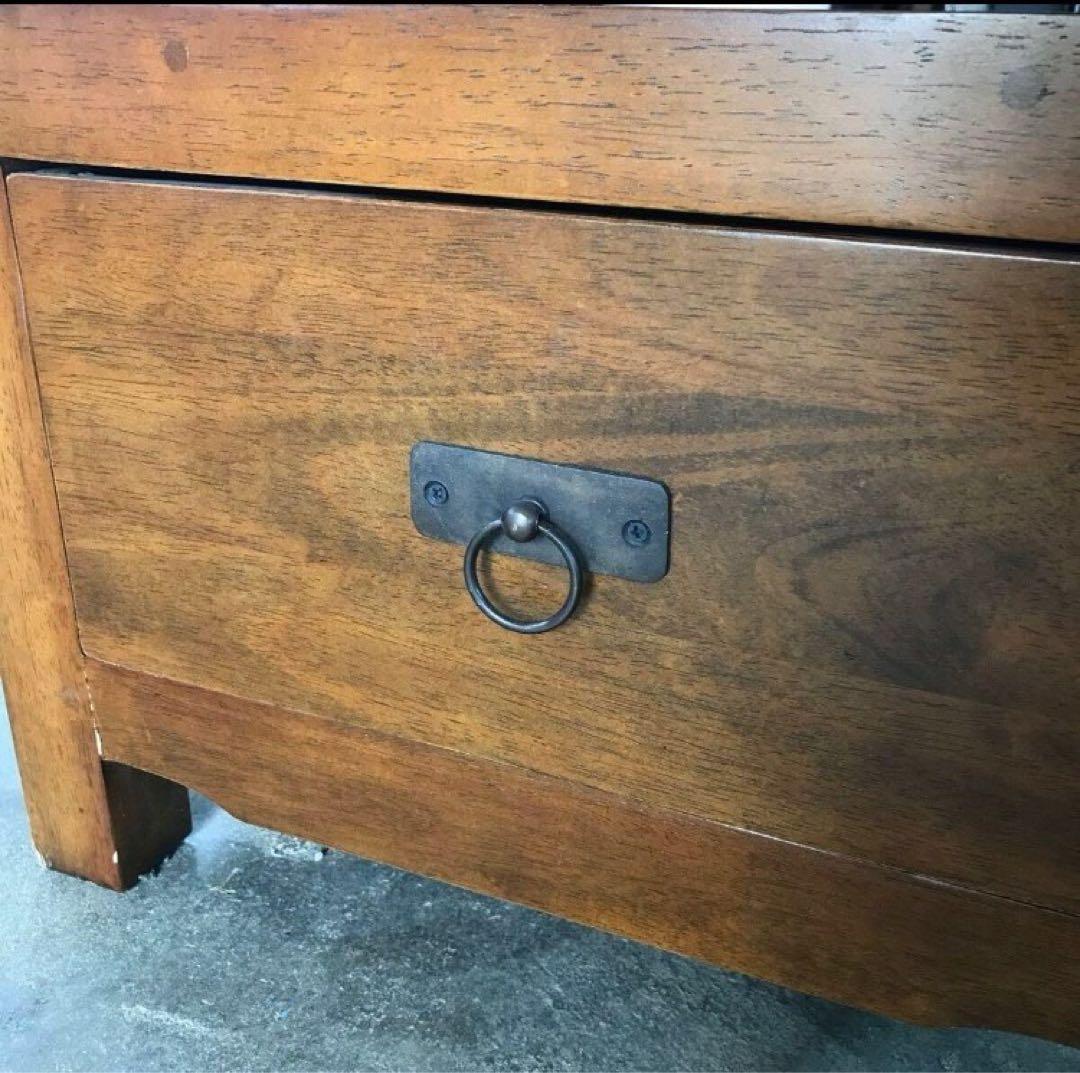 ハ*カ様 綺麗めです。 天然木 チーク無垢材 角棚 オープンシェルフ 引出し付き