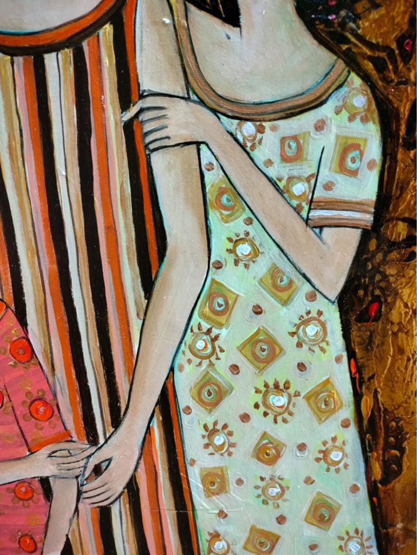 バリ絵画:tiga gadis(少女3人)