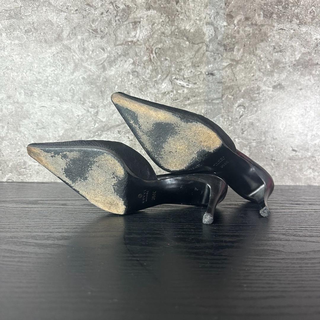 S67 美品 GUCCI GG柄 ミュール 箱付き黒 35.5(22.5cm)