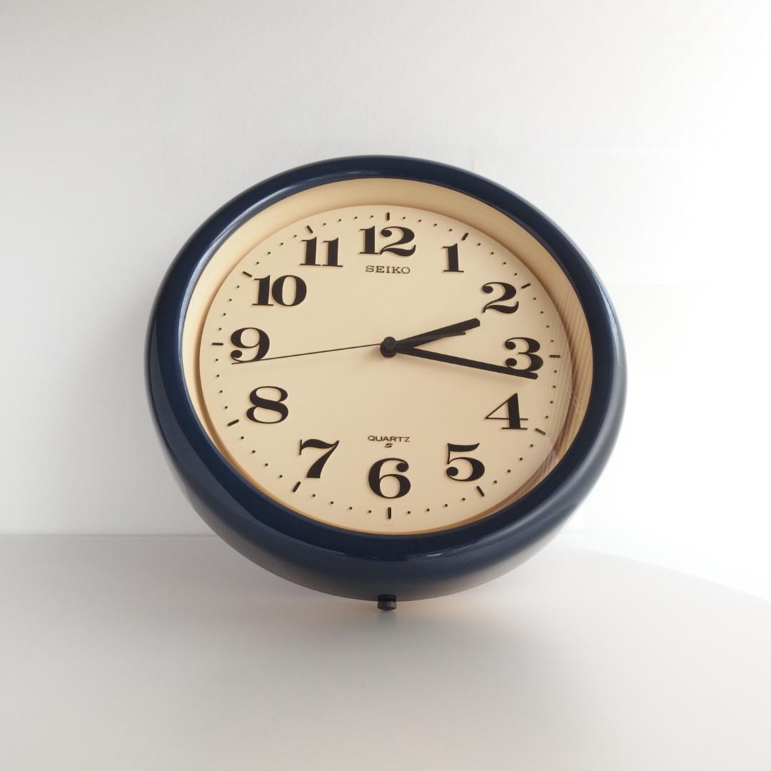 SEIKO ネイビー色の掛時計 渡辺力 70s