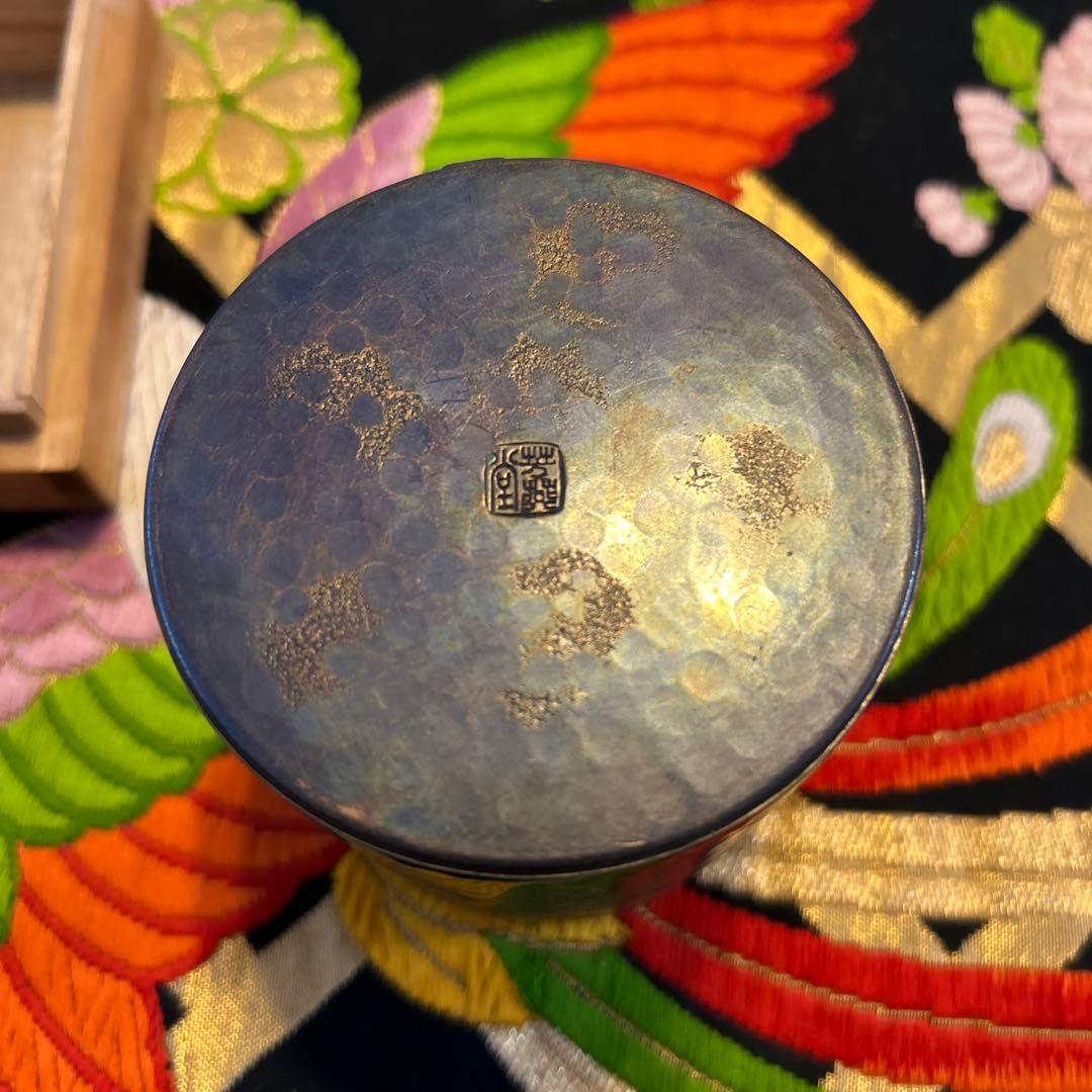 芳燕堂　茶筒　鎚起銅器　燕産