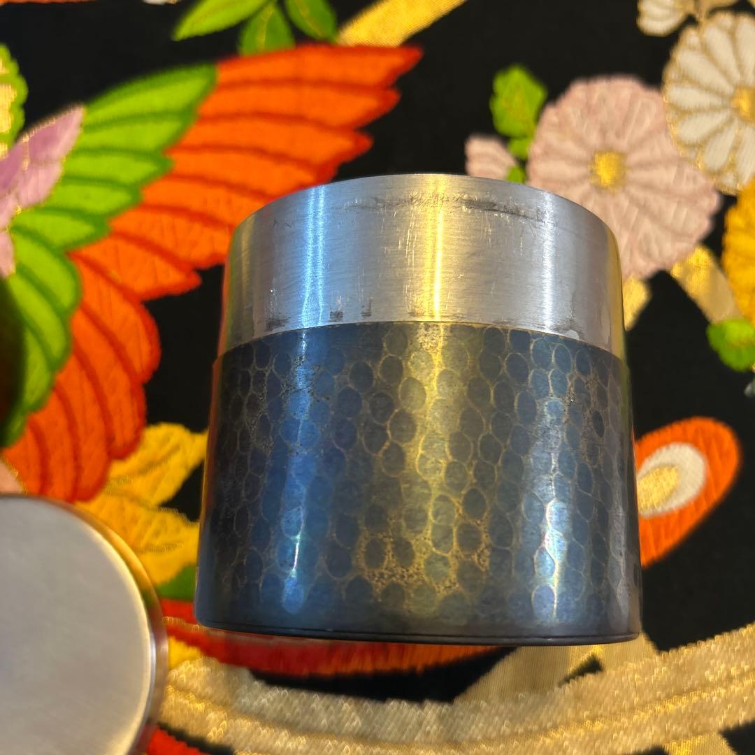 芳燕堂　茶筒　鎚起銅器　燕産