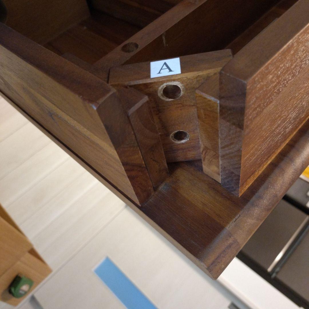 B-COMPANY チーク材 パソコンデスク 引き出し2つ タップ収納