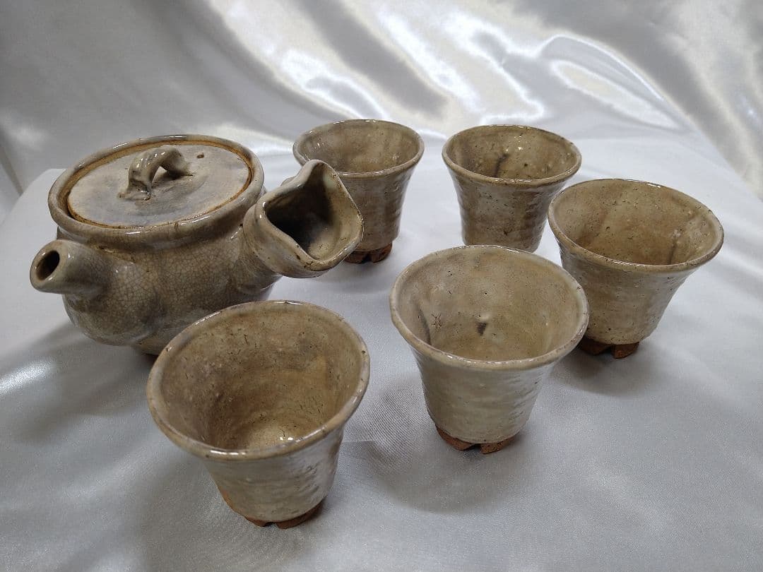 11代大和松緑 萩焼 番茶器揃 松緑窯 茶器 茶道具 陶芸品 美品