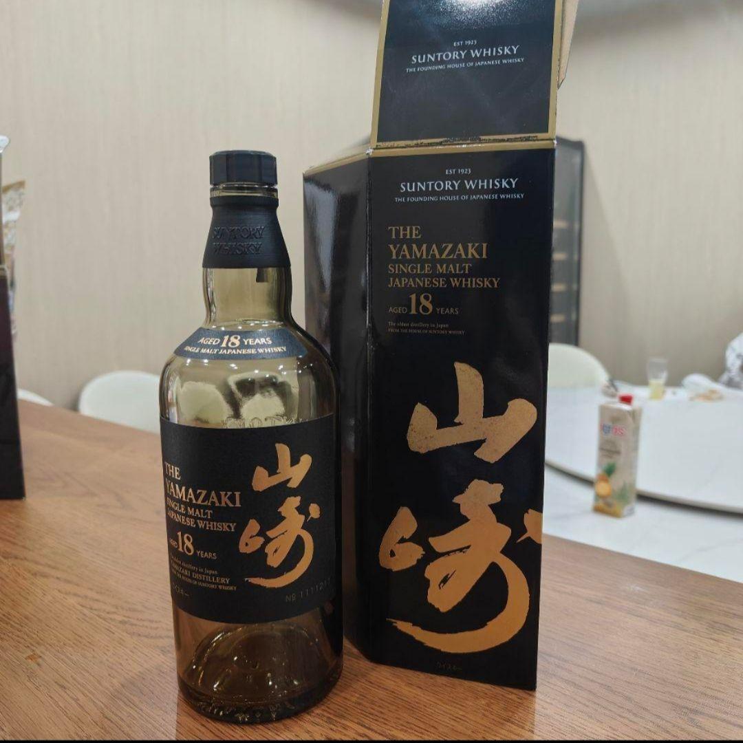 山崎 18年 シングルモルトウイスキー 700ml 空ボトル箱付き6個セット