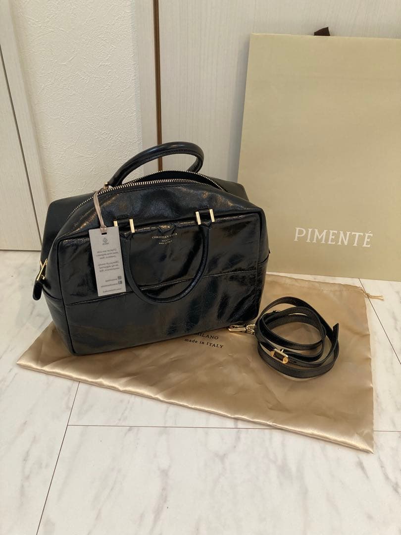 ピモンテ　CHRISTIAN VILLAスクエアファスナーボストンバッグ