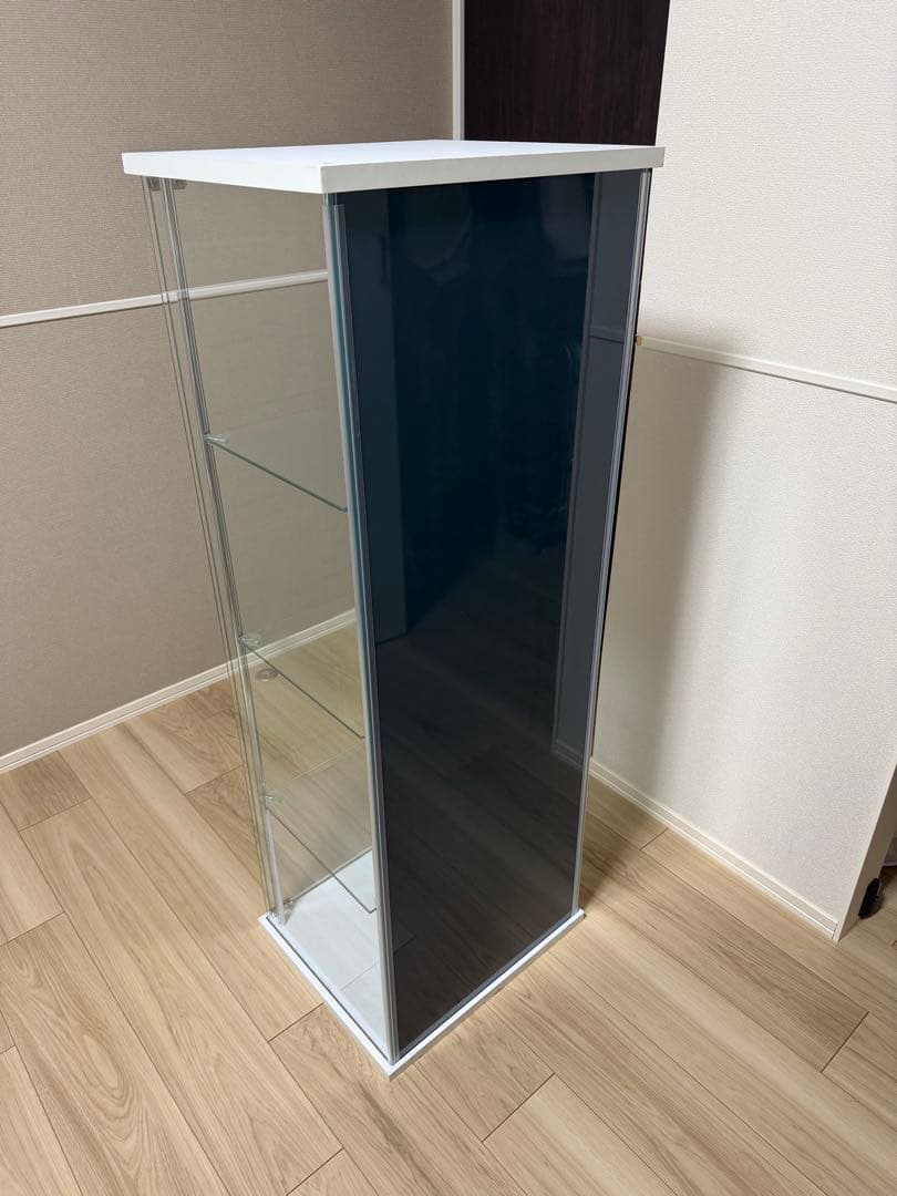 不二貿易　ガラスコレクションケース　4段 背高背面ミラー付き