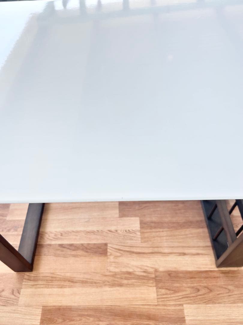 K.ダイニングテーブル　机　折りたたみ　白　ホワイト　黒