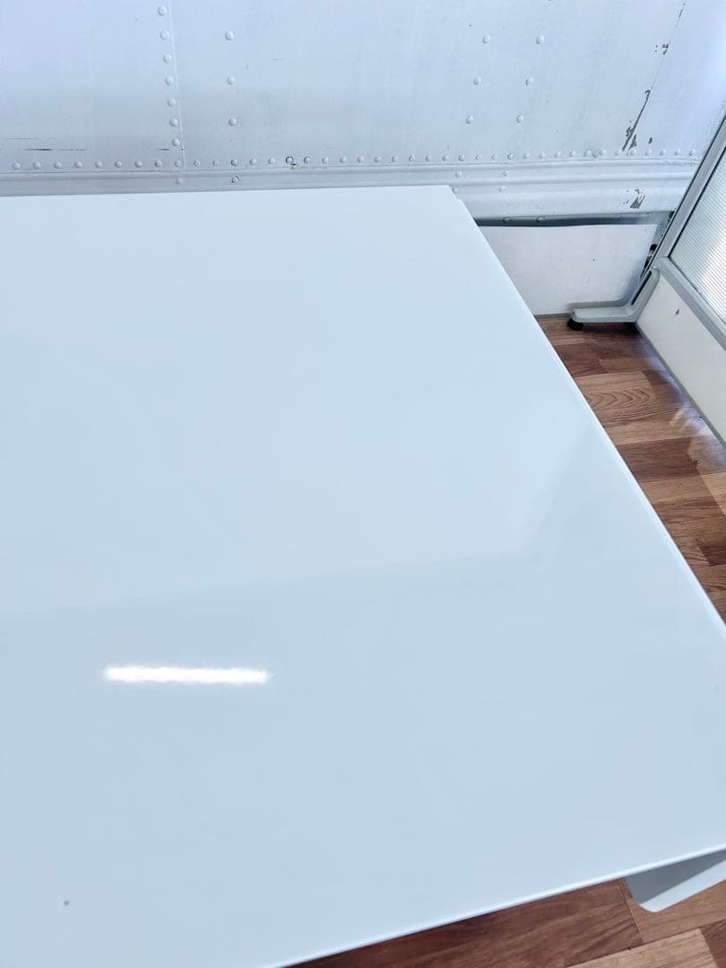 K.ダイニングテーブル　机　折りたたみ　白　ホワイト　黒