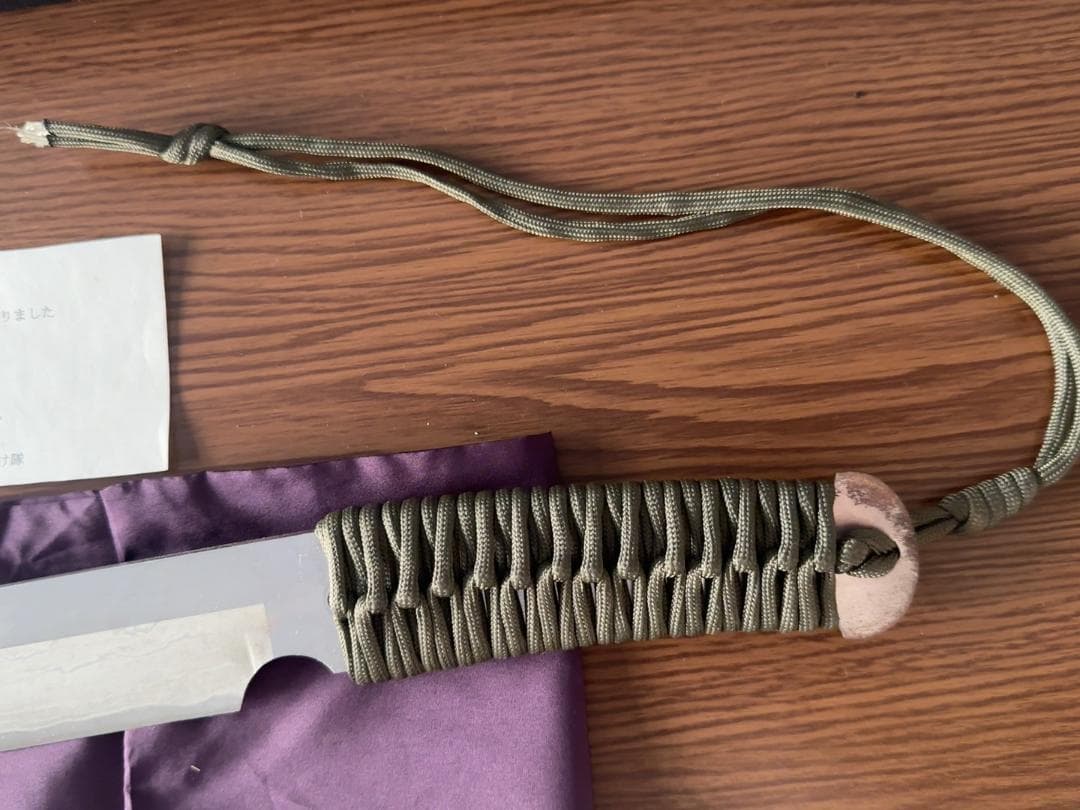 佐治武士 剣鉈 和式ナイフ シースナイフ 木製鞘付 ■ 多層多層鋼 ダマスカス