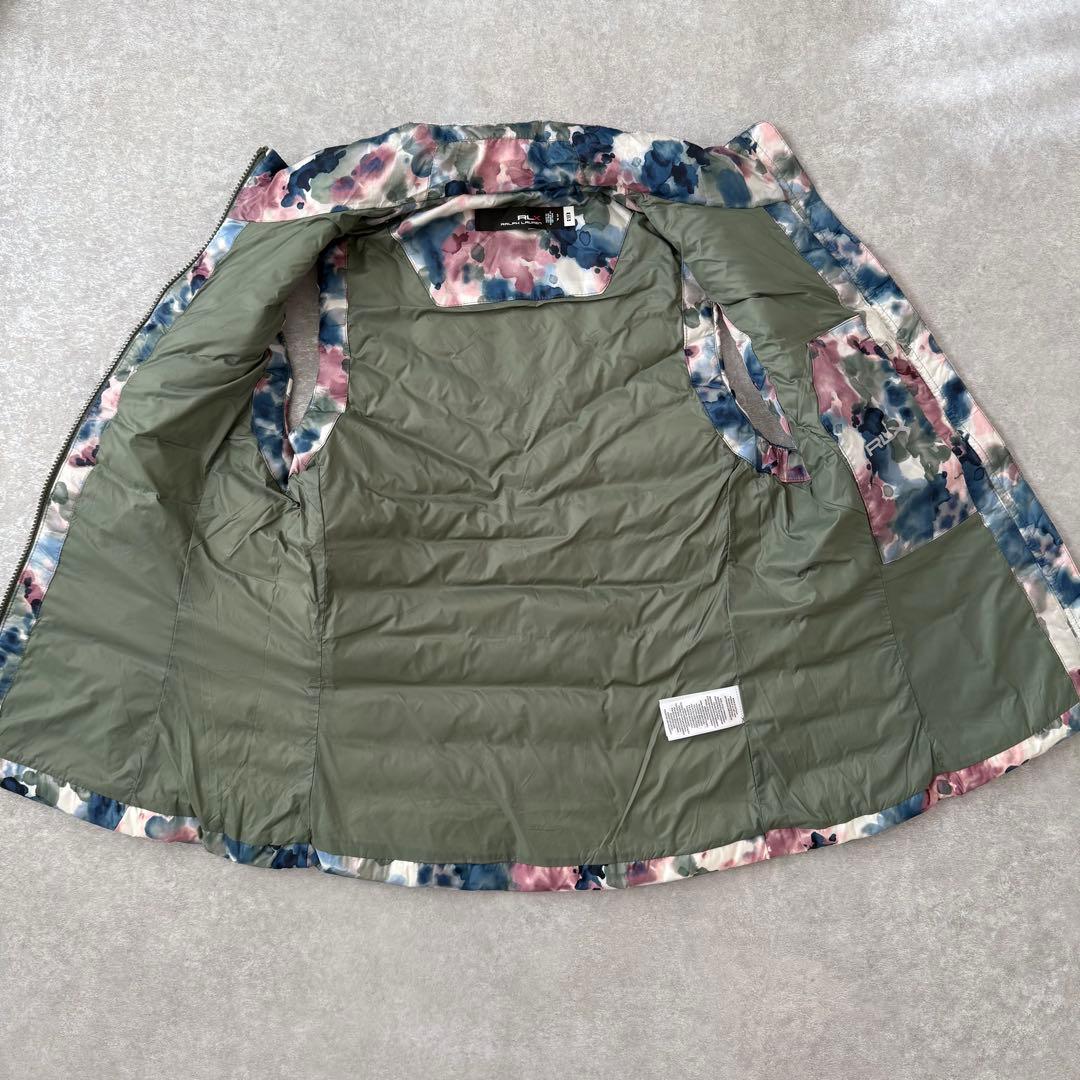 美品 RLX RALPH LAUREN ポロ ゴルフ 中綿ベスト 総柄 水彩