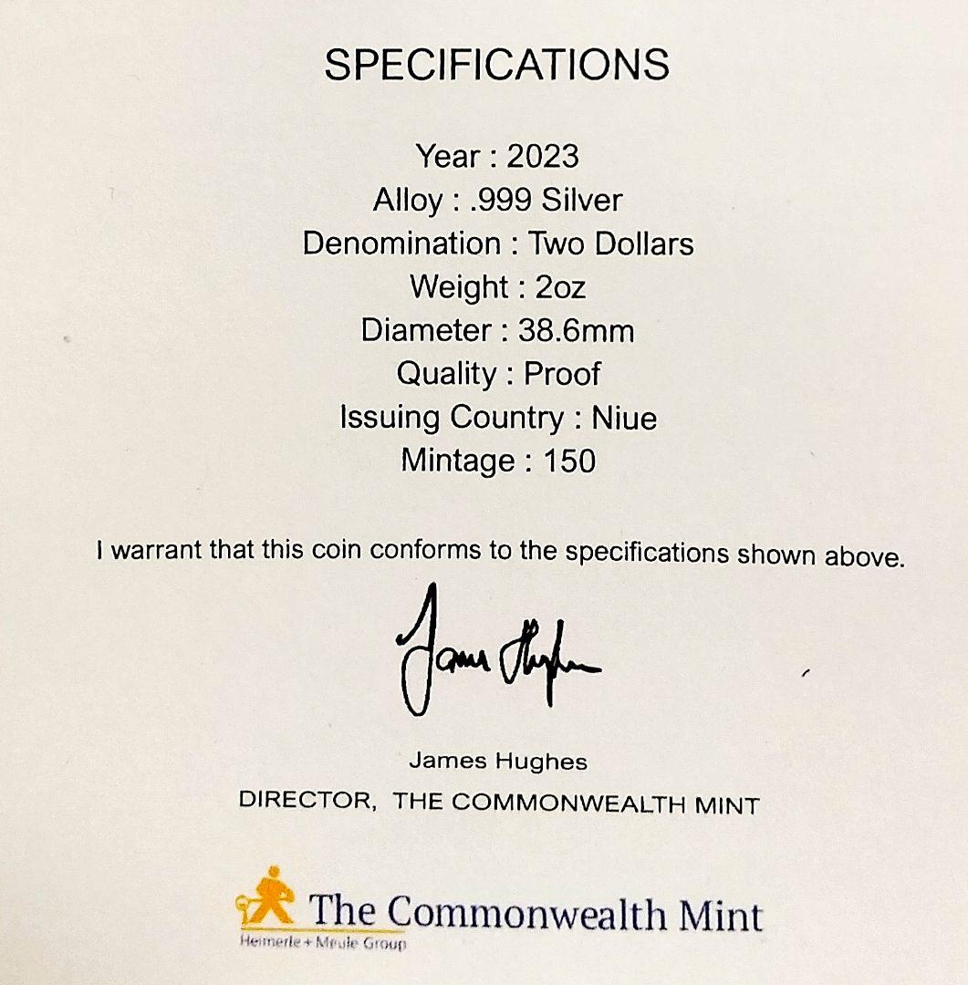 2023年 BNTA 2オンス プルーフ銀貨 NGC PF70 ウナとライオン