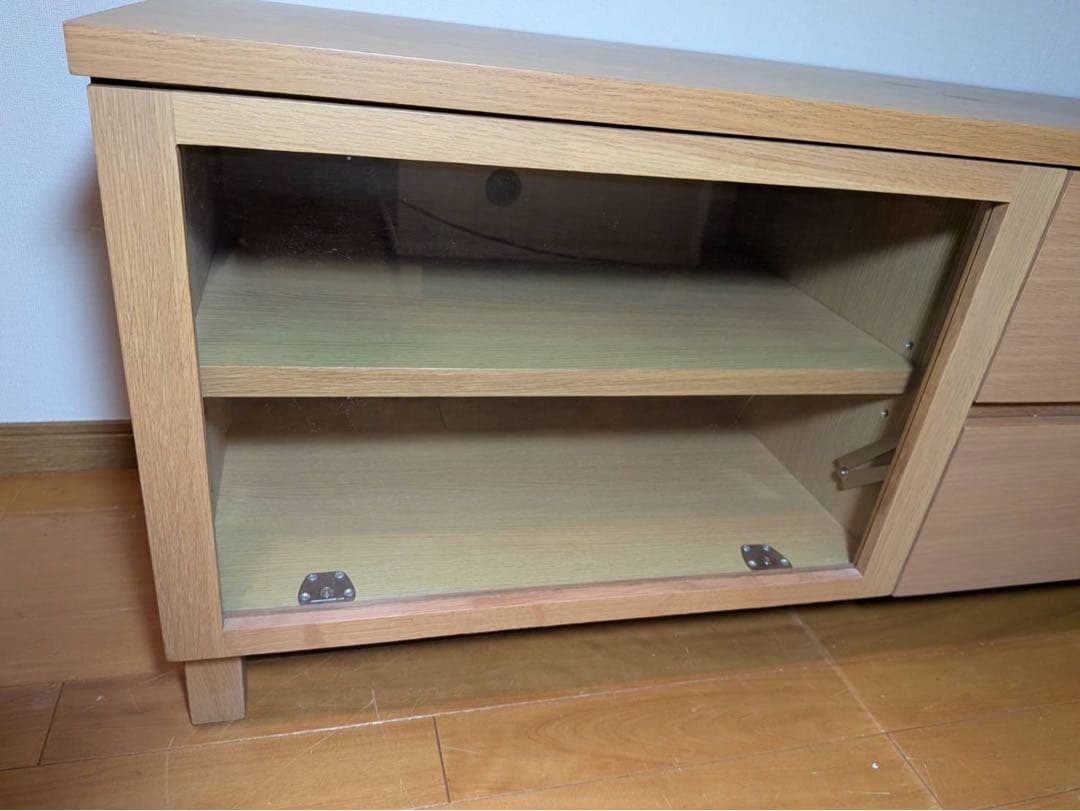 ■送料込■無印良品 木製テレビボード オーク材 110 収納棚 TV台家具 廃盤