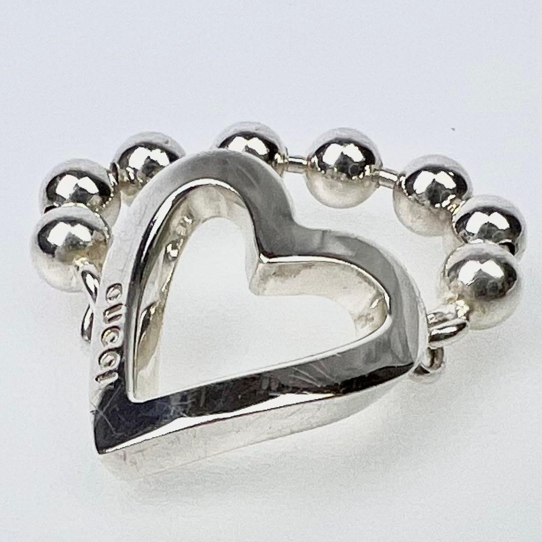 GUCCI グッチ ハート ボールチェーン リング 指輪 10号 シルバー