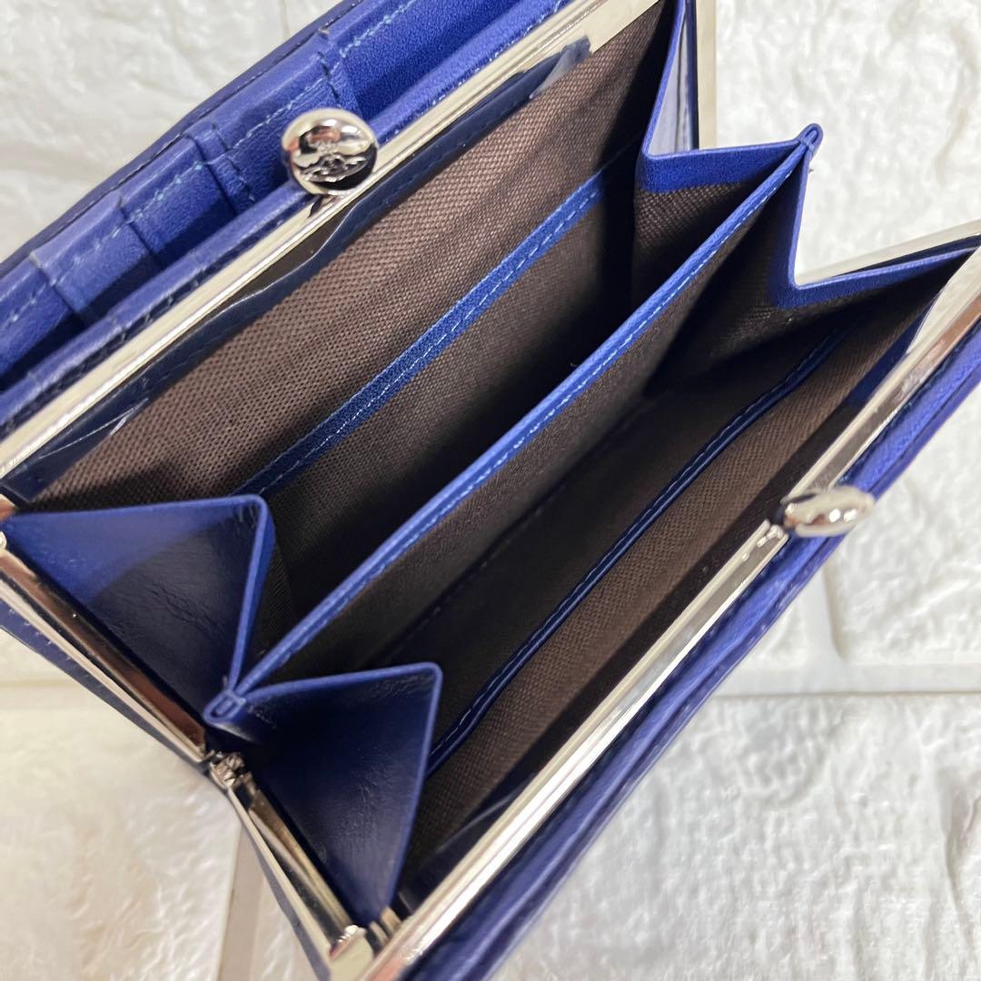 ヴィヴィアンウエストウッド　折り財布　ブライダルボックス　がま口　ブルー　オーブ