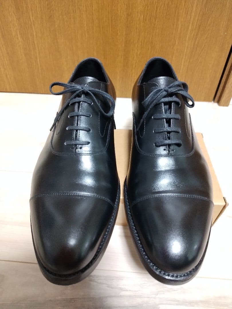 三陽山長 友二郎 ラバーソール 9 1/2 ブラック【美中古】ストレートチップ