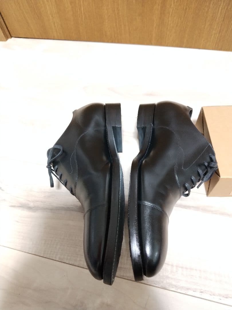 三陽山長 友二郎 ラバーソール 9 1/2 ブラック【美中古】ストレートチップ