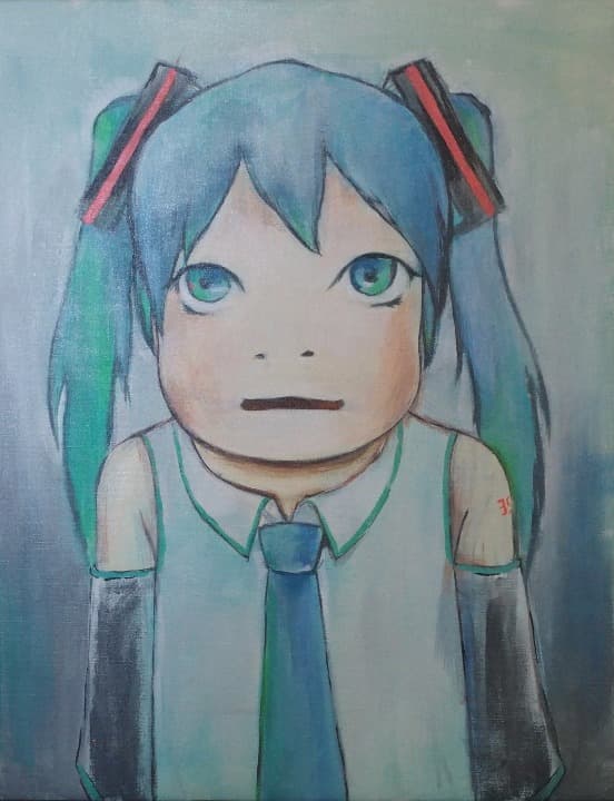 【内山田画廊】ならともみ　イラスト的絵画 検:奈良美智